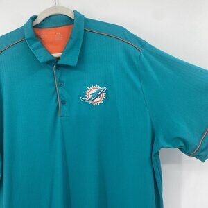 Antigua Miami Dolphins Mens Size XXL Polo Shirt Ribbed